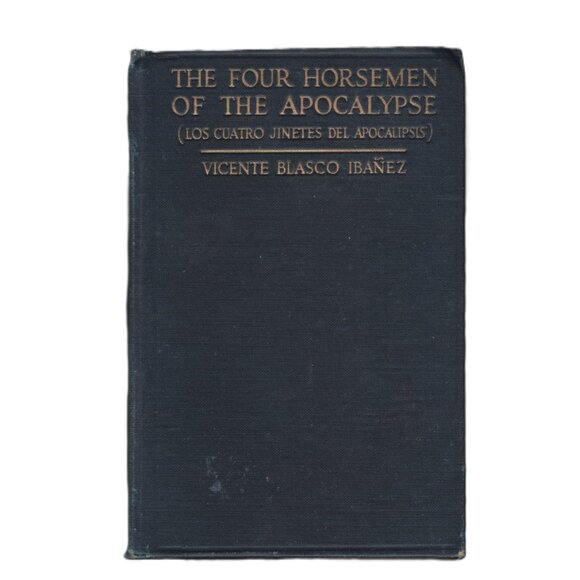 Antique WWI Novel The Four Horsemen Decor Book Blasco Ibáñez Dark Academia 1918 - Picture 2 of 6